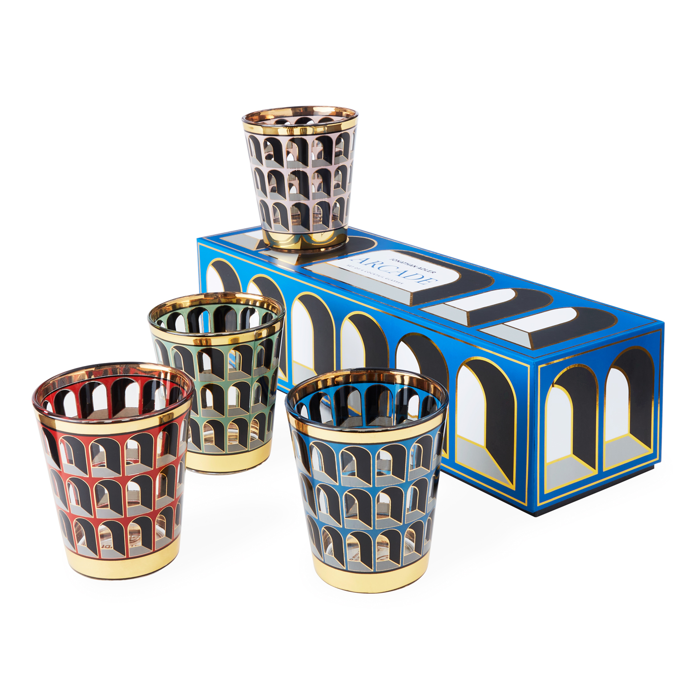 Jonathan Adler Arcade Glassware Set of Four 