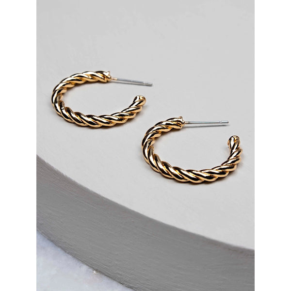 Isadora Twisted Hoop Earrings-gold