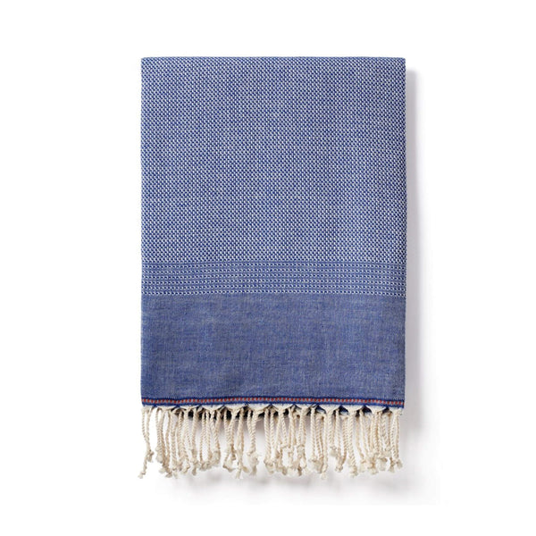 Luks Linen Ekin Cotton and Bamboo Hamam Towel Denim Blue