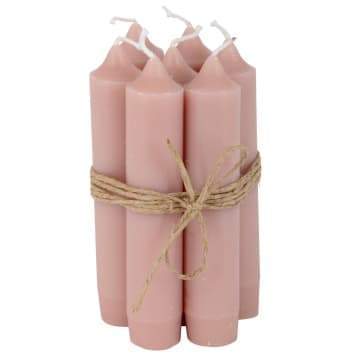 Ib Laursen Set Of 6 Dusty Pink Short Dinner Candles