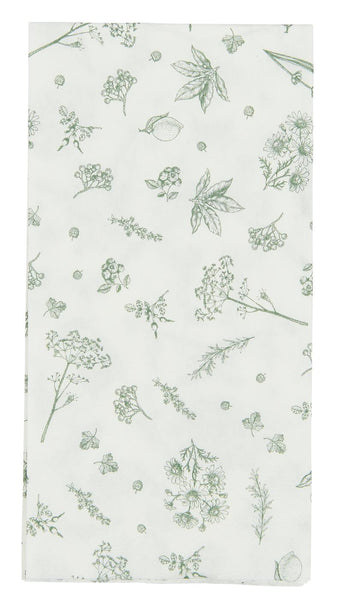 Ib Laursen Pack Of 16 Green Floral Paper Napkins