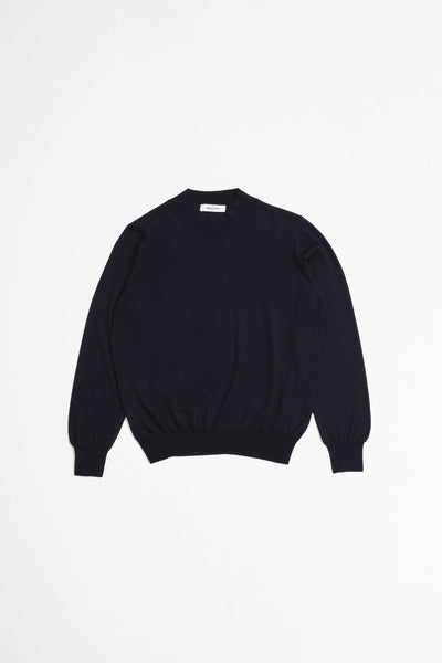 Super Tasmania Mock Neck Sweater Navy