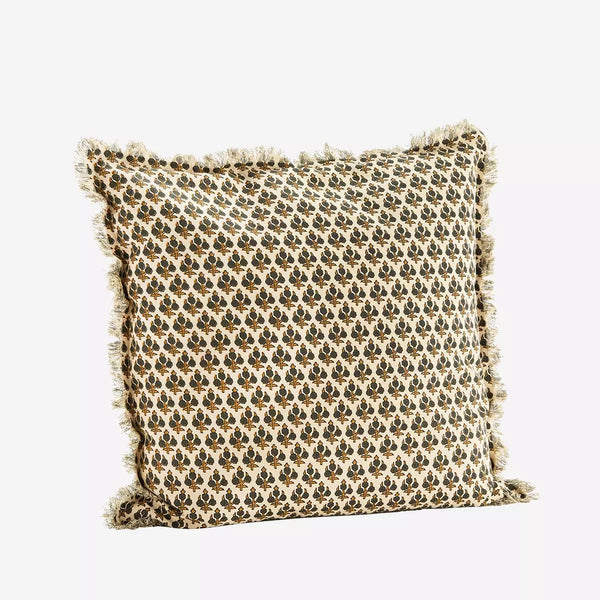 Printed Cushion Cover W/fringes