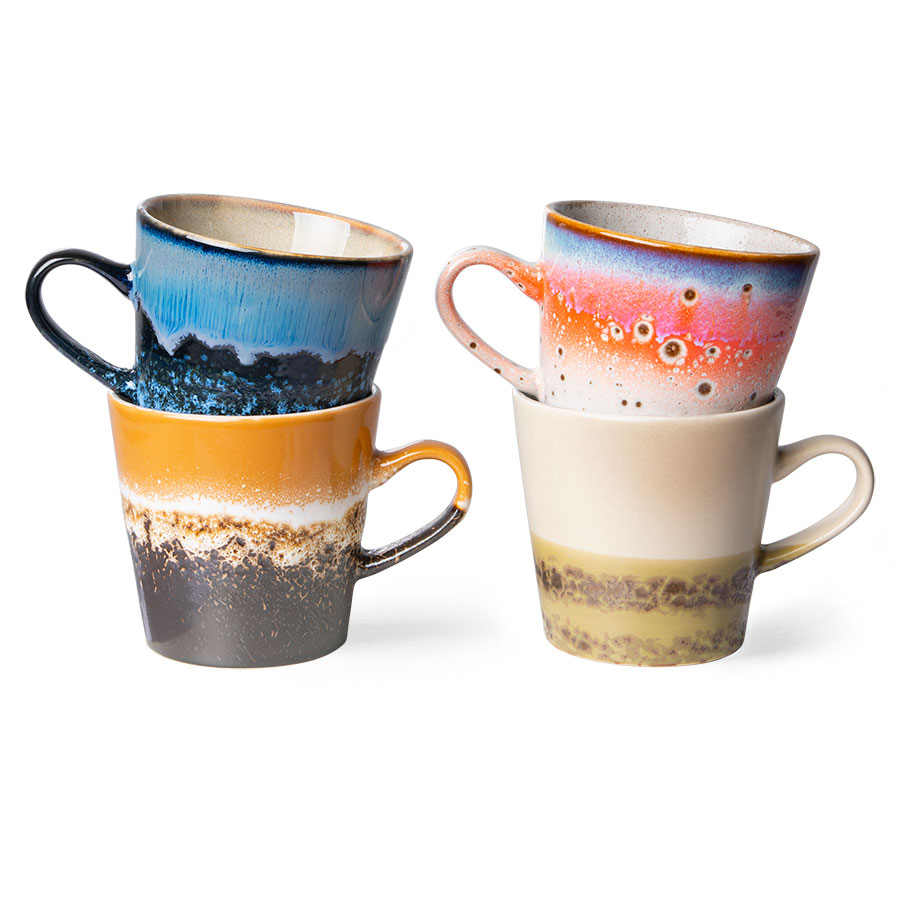 HKliving 70s ceramics: Americano cups set of 4