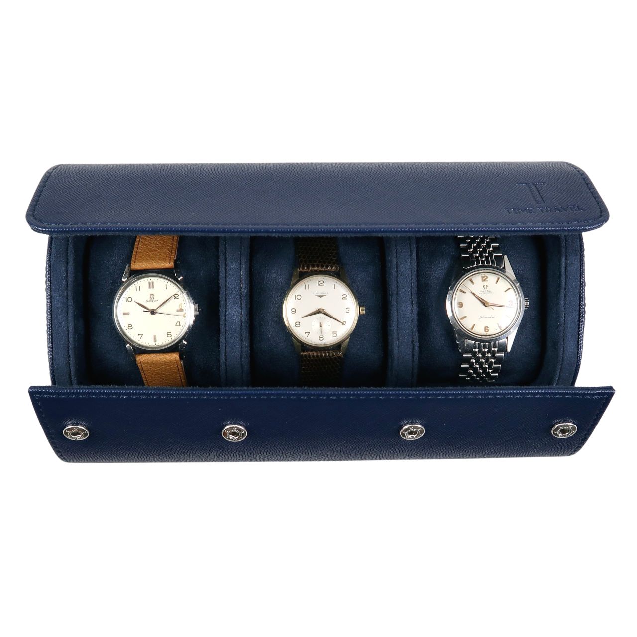 Time Travel Navy Blue Monaco Watch Roll 