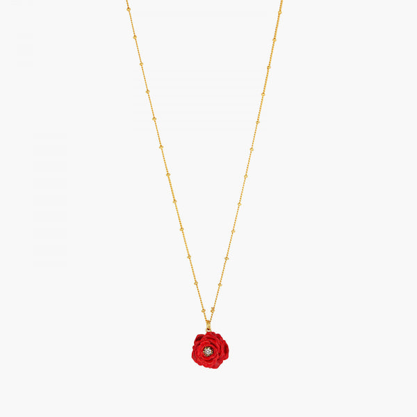 Red Rose Pendant Necklace