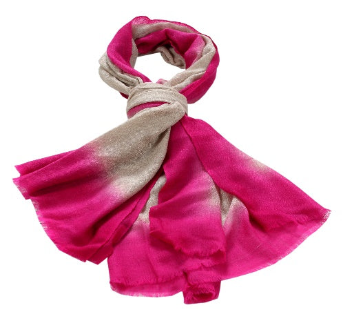 Scarf - Cashmere With Fushia Border