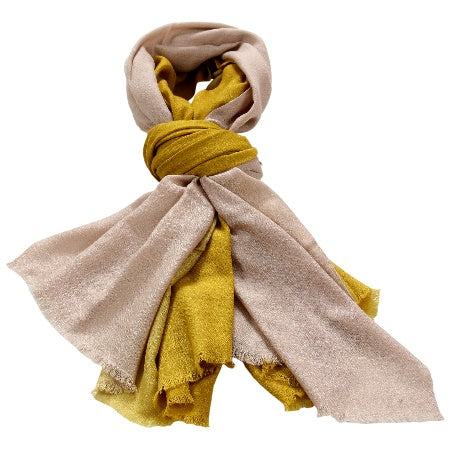 Scarf - Silk Wool Ombre Yellow & Beige