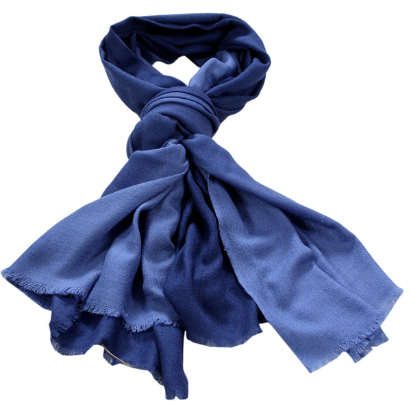 Scarf - Silk Wool Ombre Blue & Blue