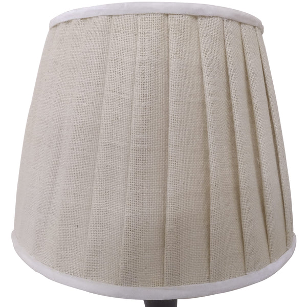 Large Bleached Jute Lampshade With White Trime