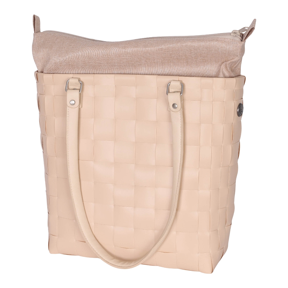 Handed By Soho Design Shopper Fat Strap Sahara Sand Size Xsmall With Pu Handles & Zip