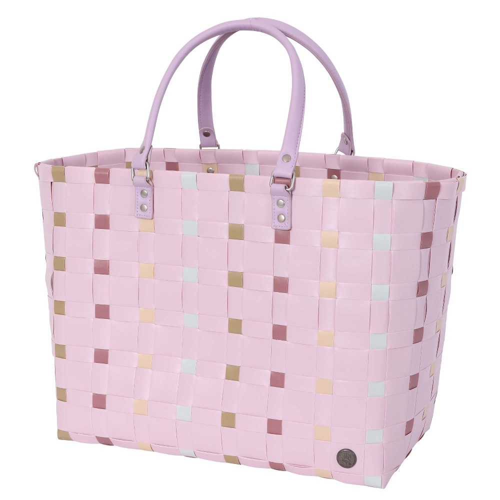 Handed By Summer Dots Design Leisure Bag Fat Strap Soft Lilac Mix Size Large With Pu Handles