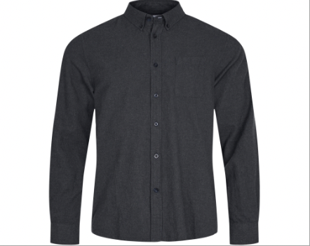 Knowledge Cotton Apparel  90889 Melange Flannel Custom Fit Shirt Total Eclipse