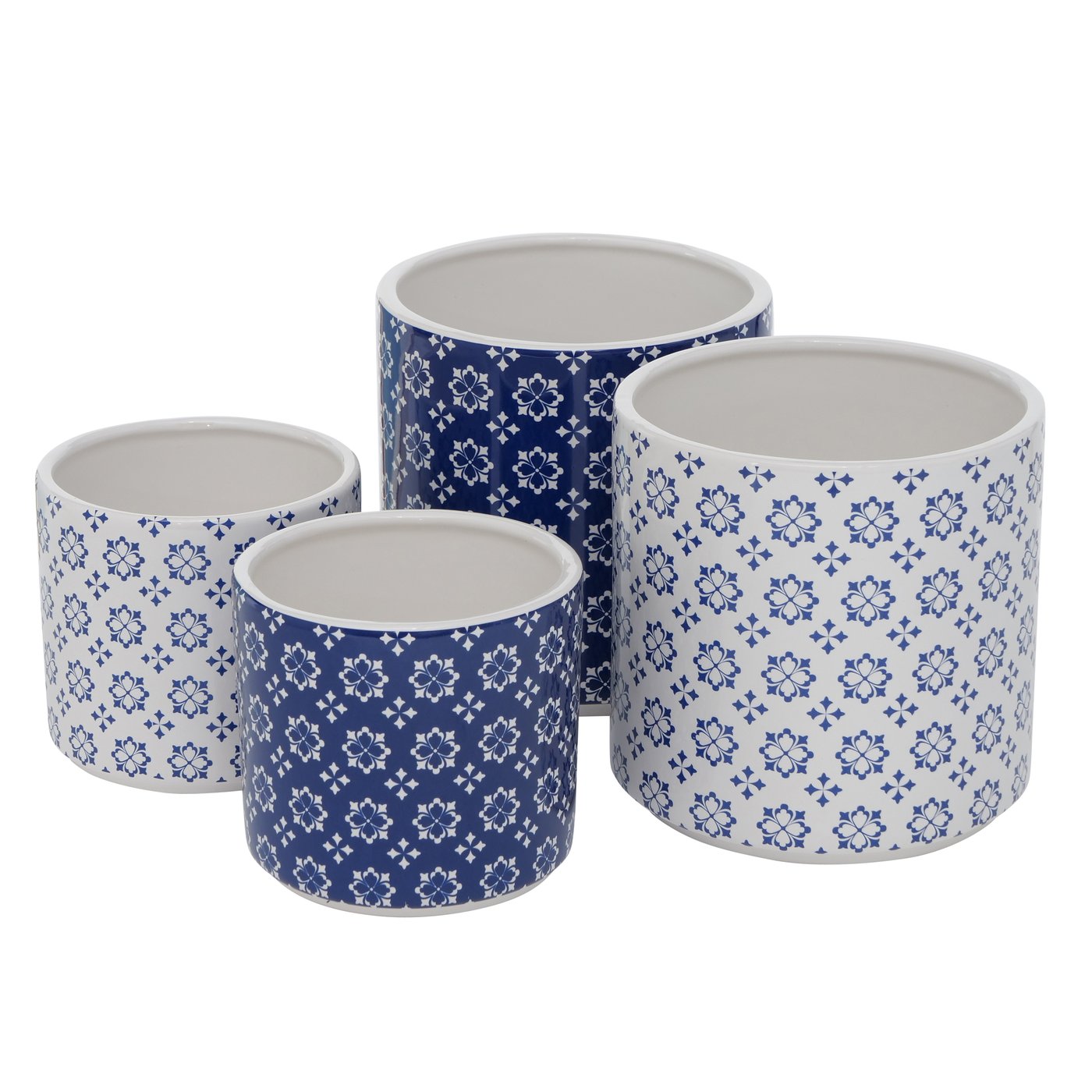 Paros Plant Pots Set of 2 : Dark Blue or White