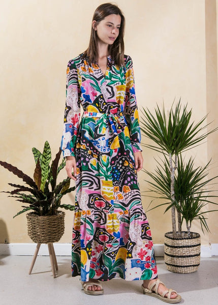 Gaia Silk Maxi Dress - Portrait