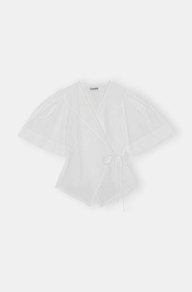 Poplin Wrap Top - Bright White