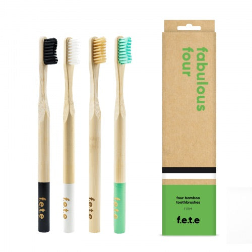 f.e.t.e. Bamboo Toothbrush Set - Fabulous Four Firm Mix