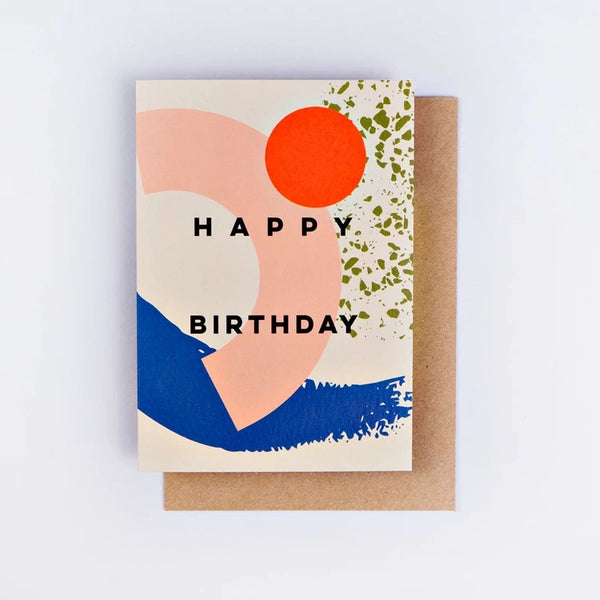 Memphis Brush Birthday Card