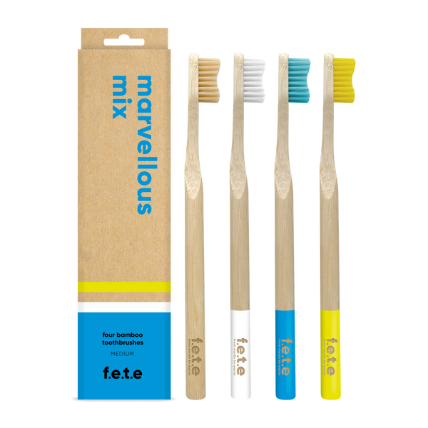 f.e.t.e. Bamboo Toothbrush Set - Marvellous Medium Mix
