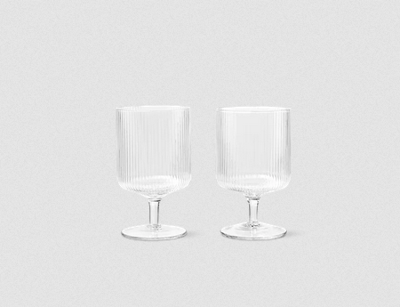 Ferm Living Set of 2 Wine Ripple glasses