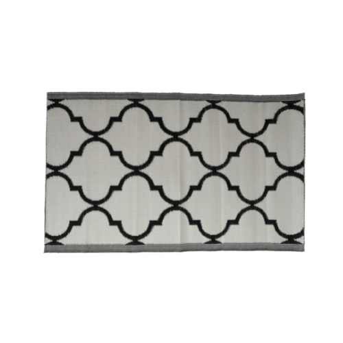 Geo Black & White Outdoor Garden Rug : Small