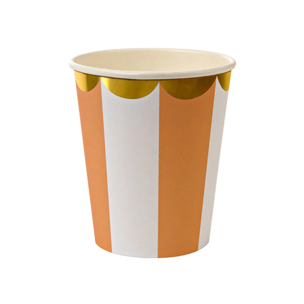 Meri Meri (45-1321) Orange Stripe Cups