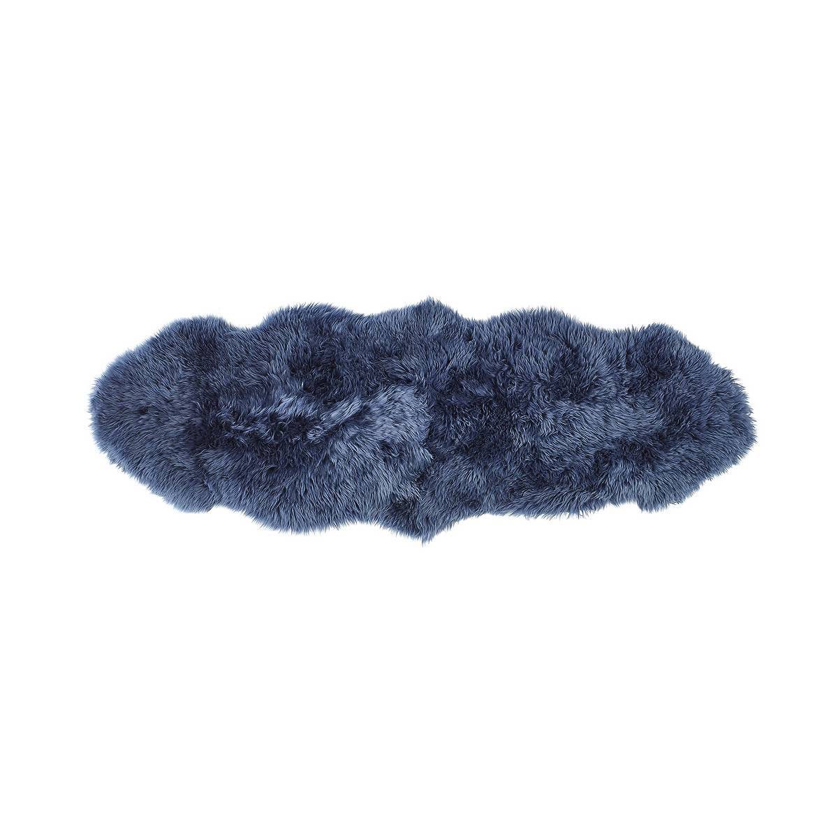 Navy Silky Double Sheepskin Rug