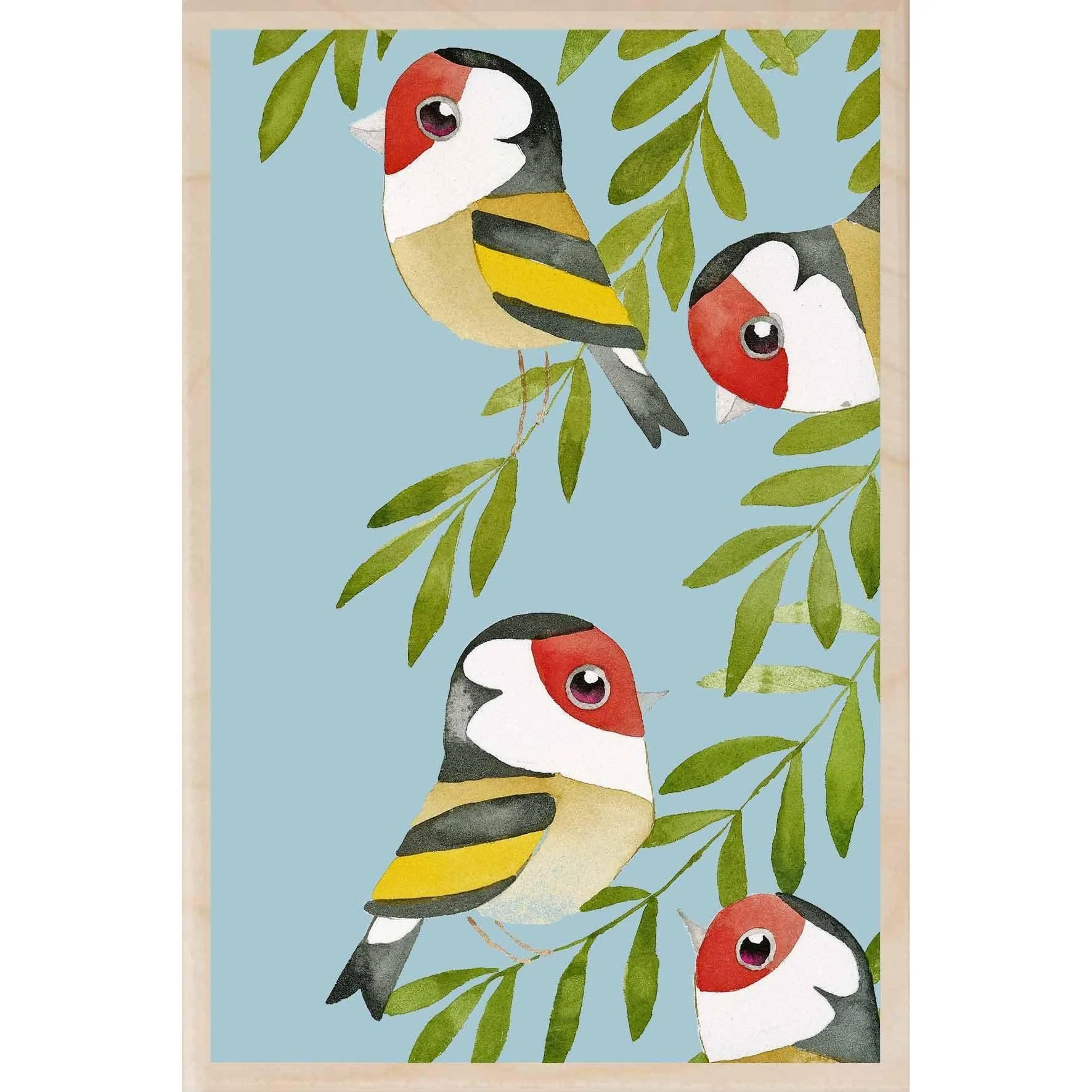 The Wooden Postcard Company Goldfinches Wooden Postcard