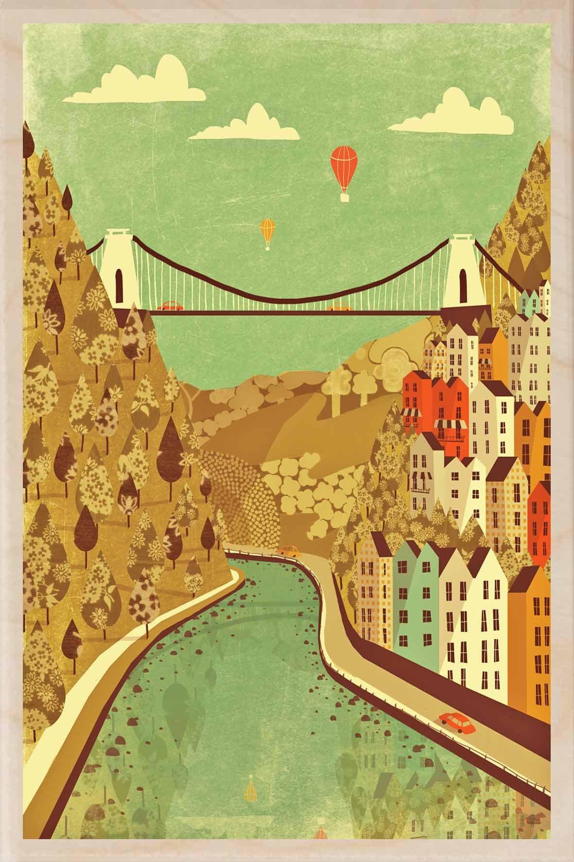 The Wooden Postcard Company Bristol Suspension Bridge Wooden Postcard