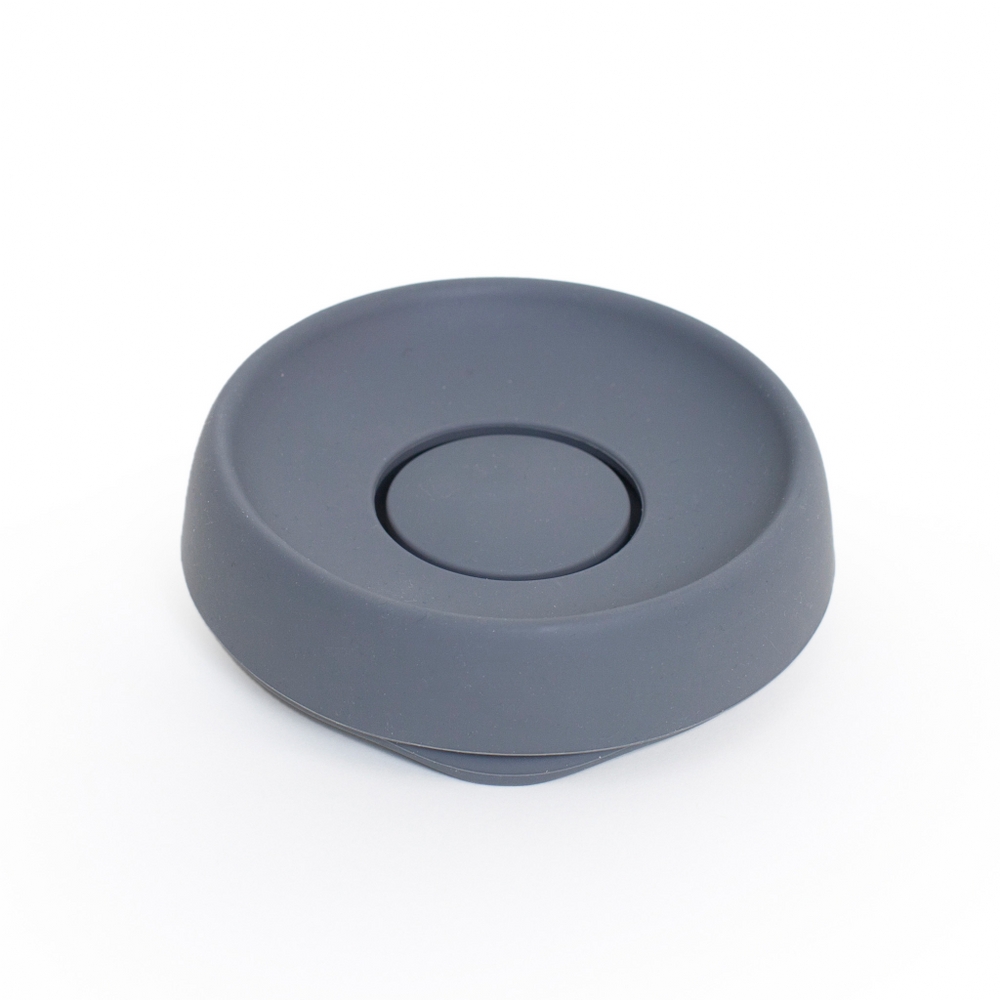Bosign Flow Plus Soapsaver Soap Dish Round Shape In Graphite Grey Recyclable Silicone With Hidden Run Off Spout