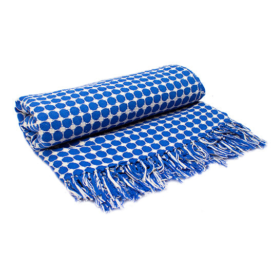 Tanzanian Hand Woven Throw 'Cobalt Blue&#x27