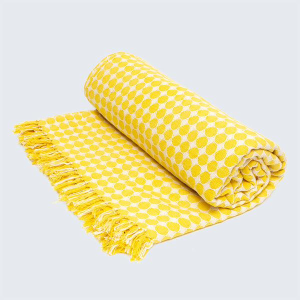 Tanzanian Hand Woven Throw 'Sunshine Yellow&#x27