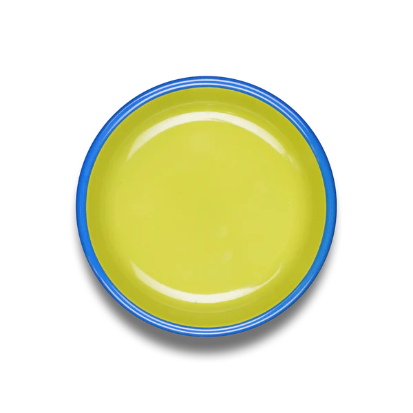 Colorama Small Plate 18cm Chartreuse With Electric Blue Rim