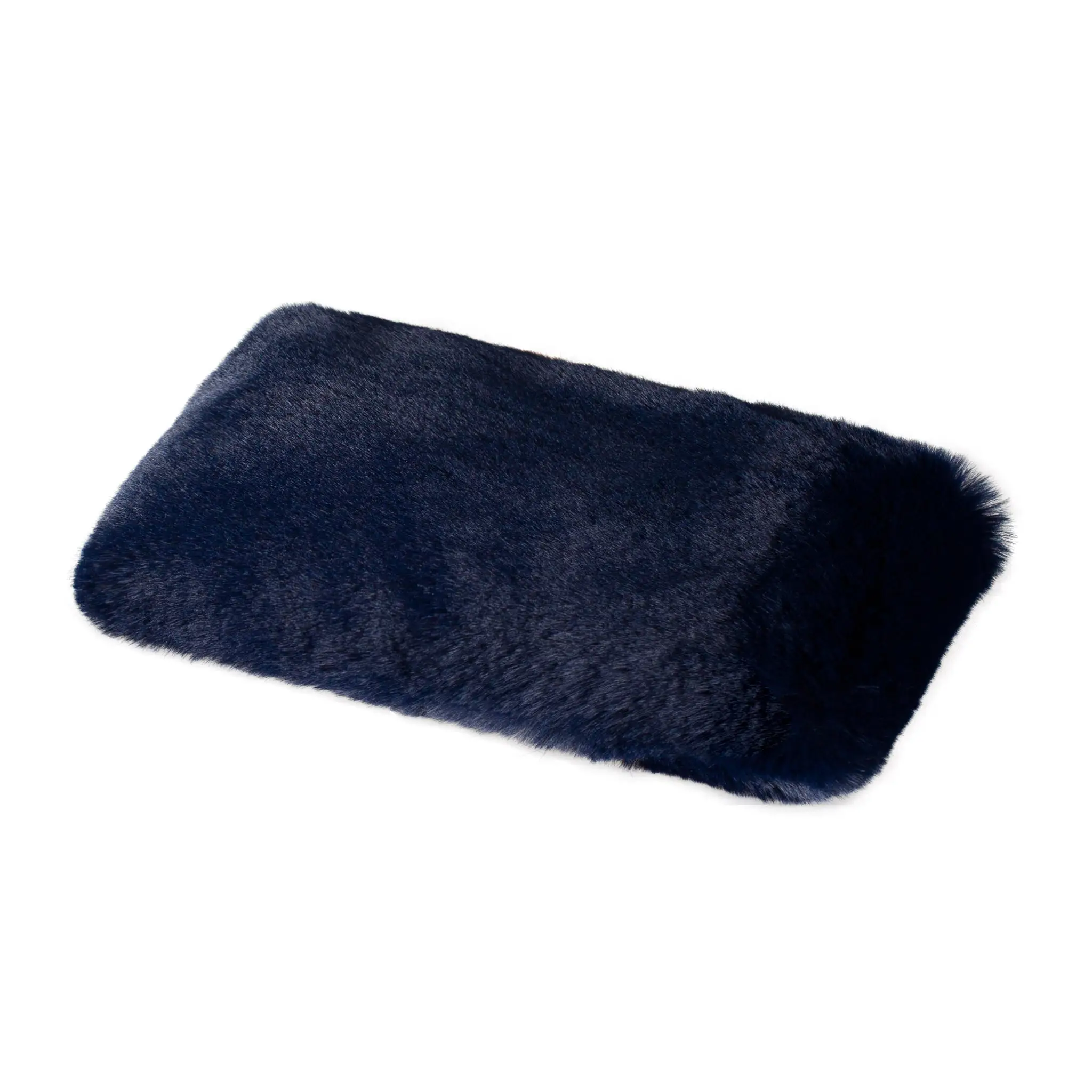 Ink Blue Cloud Luxury Faux Fur Wheat Pillow