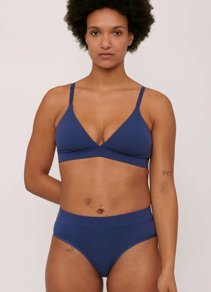 Cotton bra - Cobalt