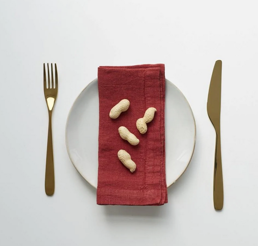 Linen Tales Linen Napkins Set of 2. Red pear