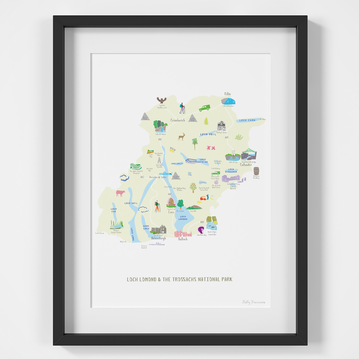 Map of Loch Lomond & The Trossachs Nati