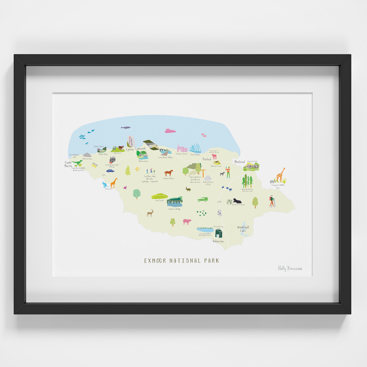 Map of Exmoor National Park A4