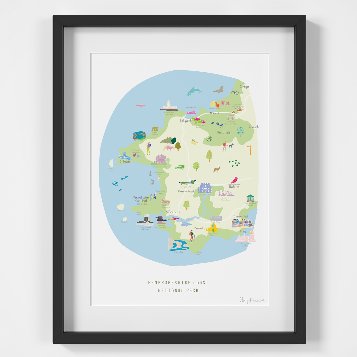 Map of Pembrokeshire Coast National Park A4