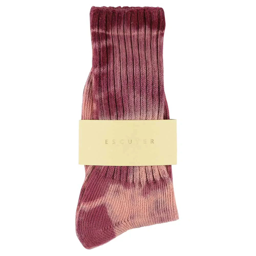 Escuyer Women Tie Dye Socks - Pink / Violet 