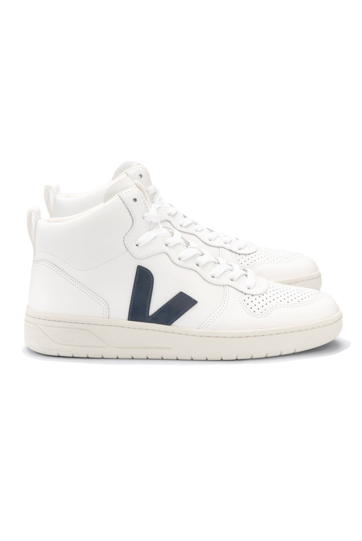 V-15 Leather High Top Trainers - White Nautico