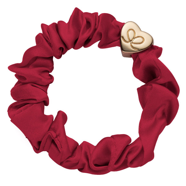 - Burgundy Scrunchie With Gold Heart