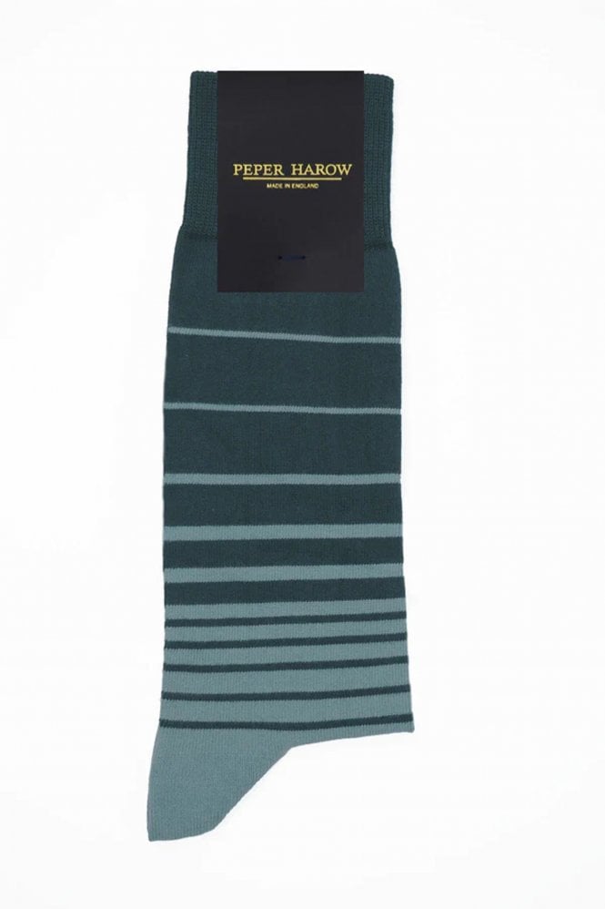 Peper Harow Retro Men's Stripe Socks In Blue