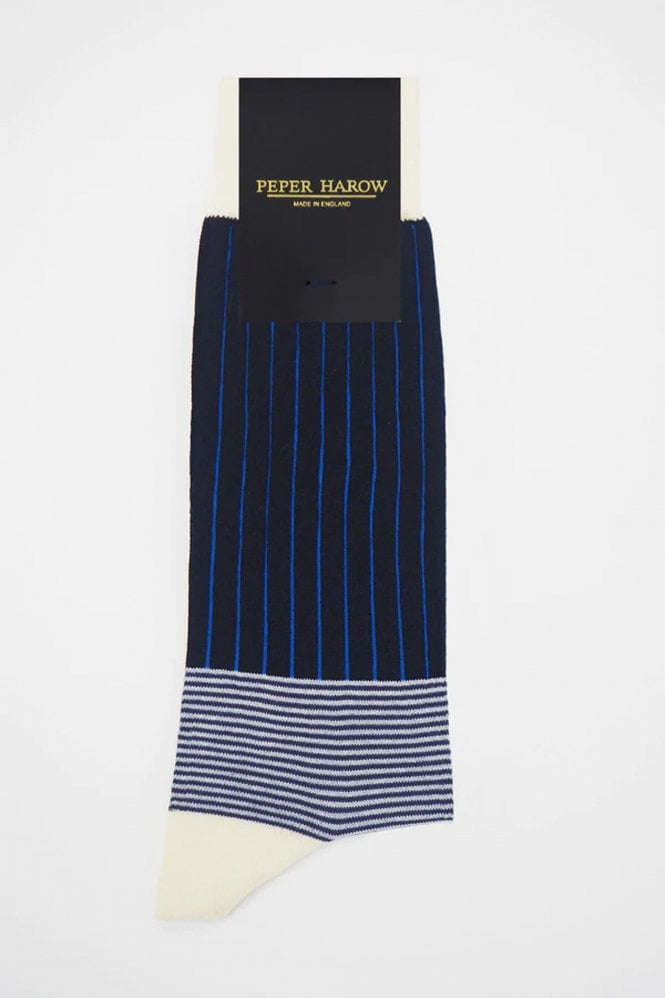 Oxford Stripe Men's Socks In Black