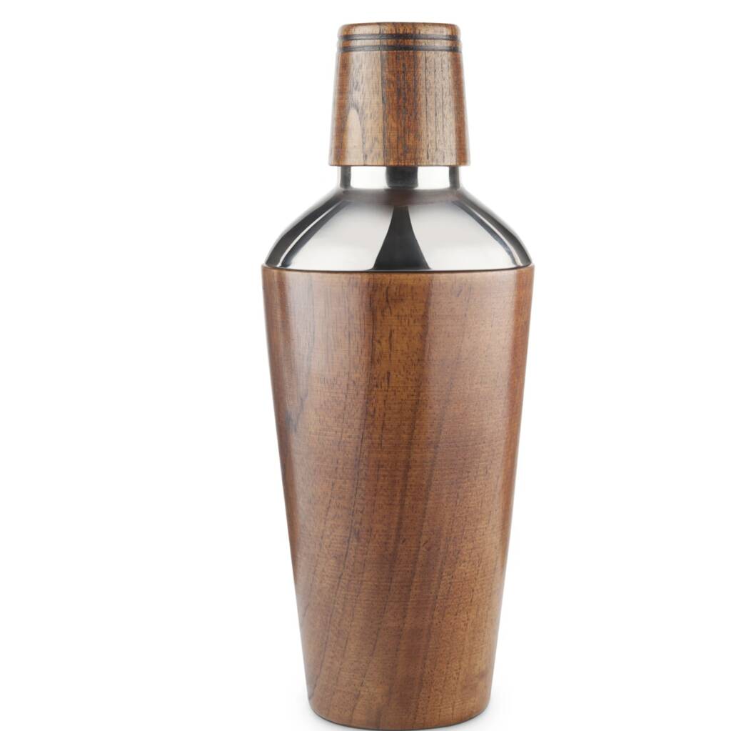 Wooden and chrome Cocktail Shaker