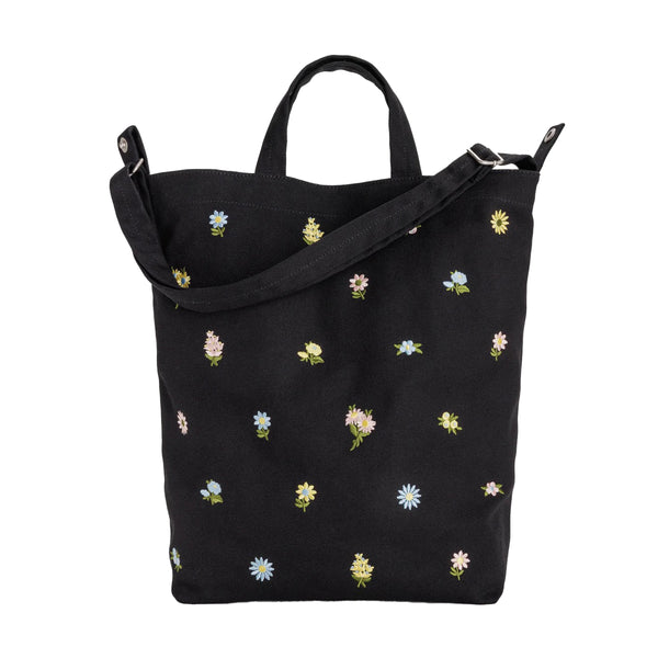 Baggu Bolso Duck - Embroidered Ditsy Floral Black