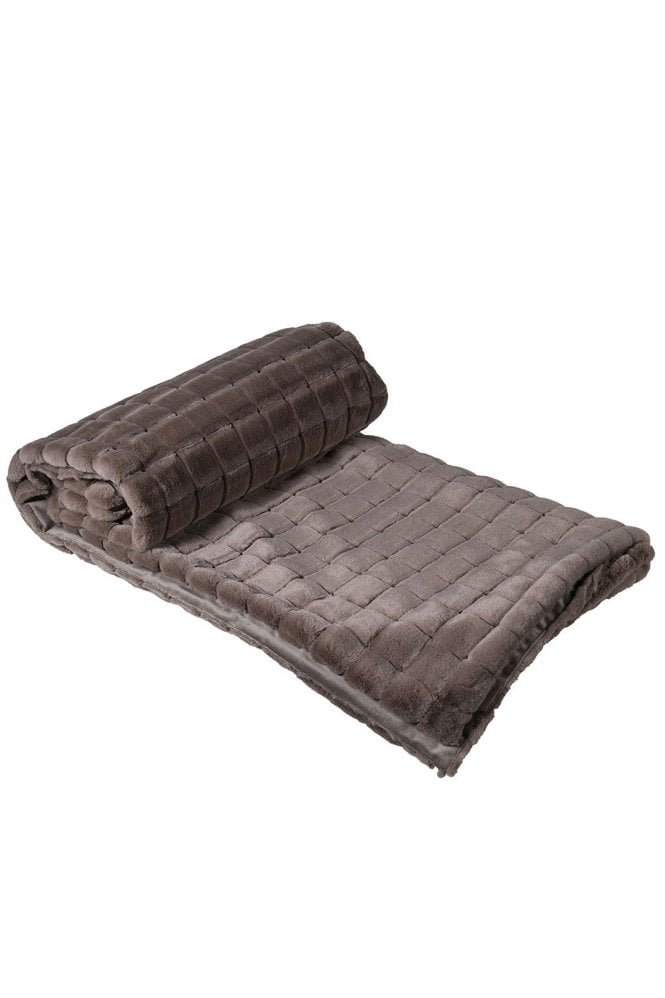 The Home Collection Faux Mink Squares Throw