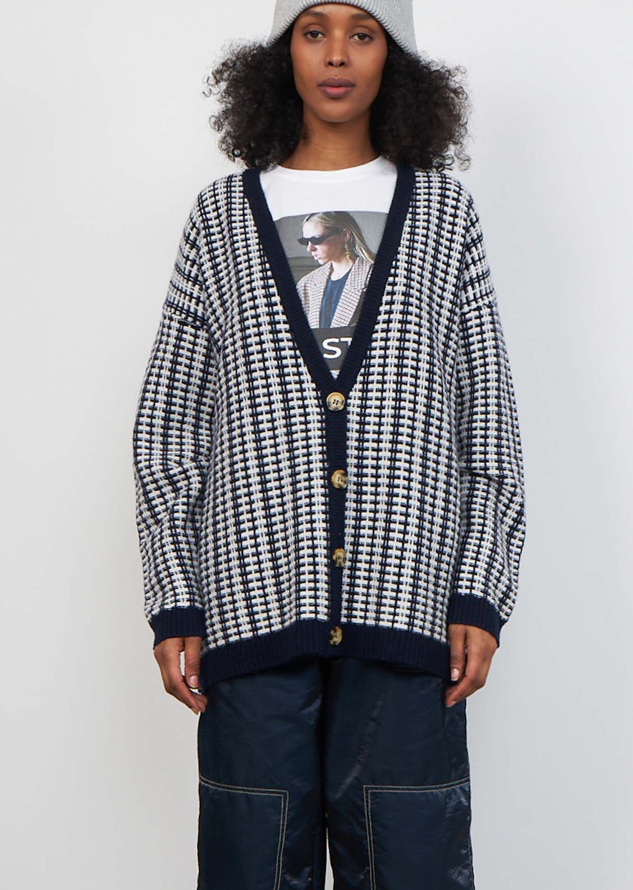 Ekin Cardigan - Creme Blue