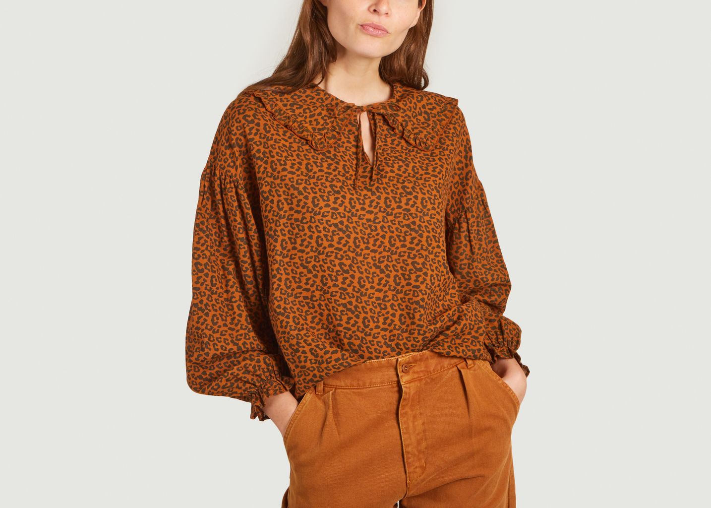 The New Society Oversized Leopard Print Blouse Federica