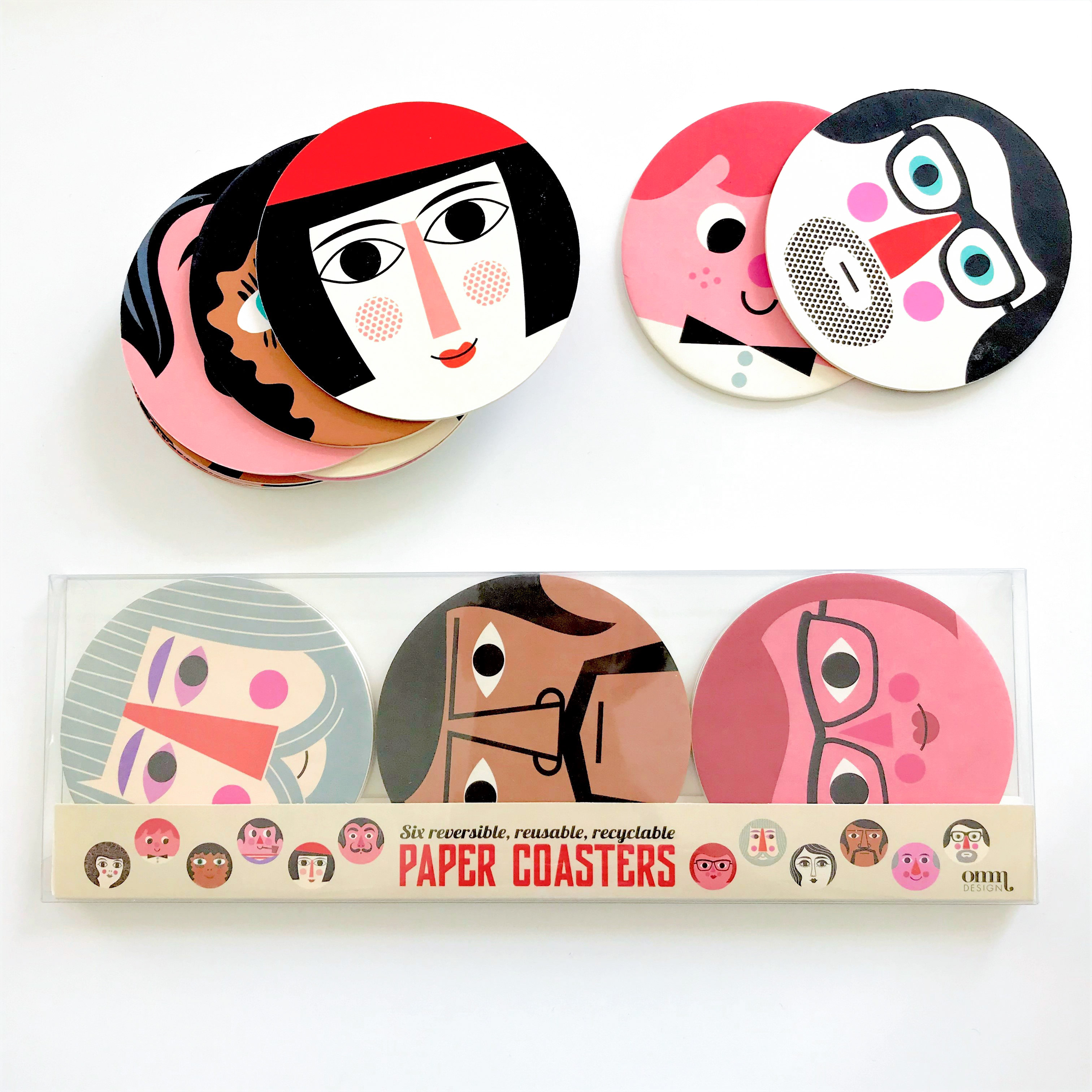 Omm Design paper face coasters